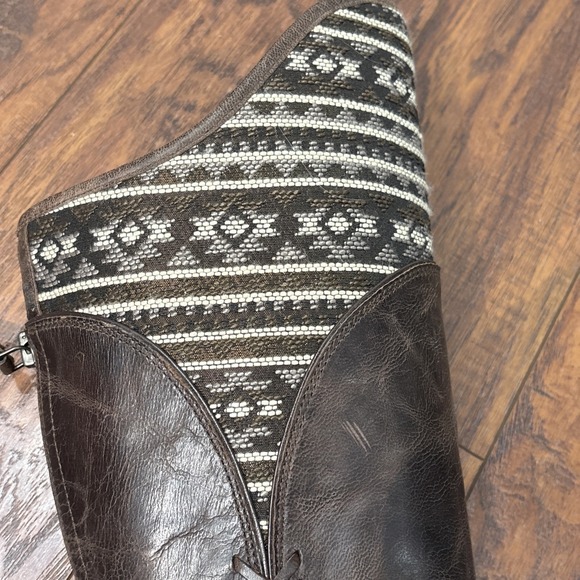NWT Ariat Caldera Western Brown Leather Boots Womens 8 Aztec Kneehigh Tribal - Picture 8 of 16